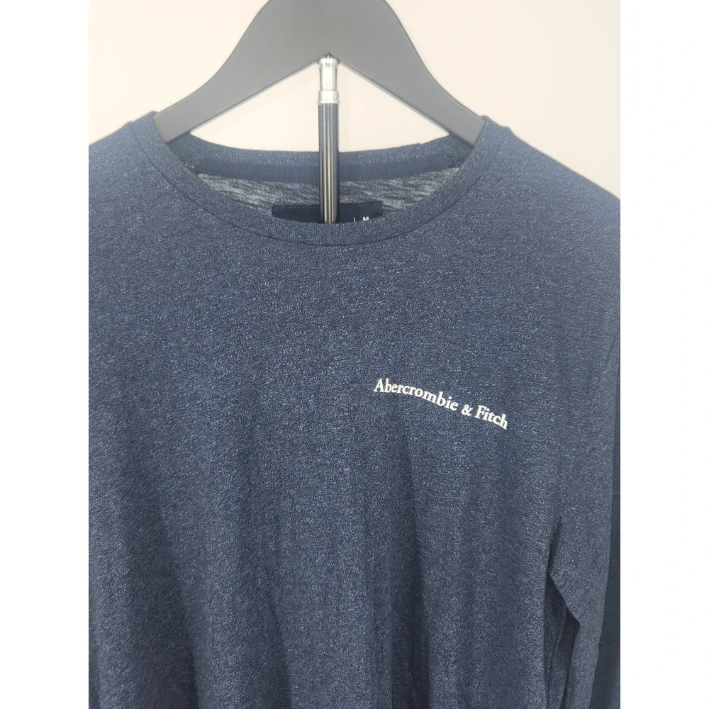 Abercrombie & Fitch Mens Navy Blue Graphic Long Sleeve T-Shirt Size M